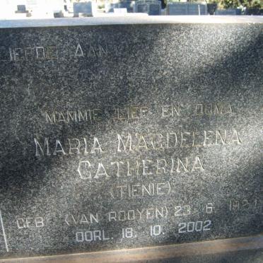 VERMAAK Maria Magdelena Catherina VAN ROOYEN 1924-2002