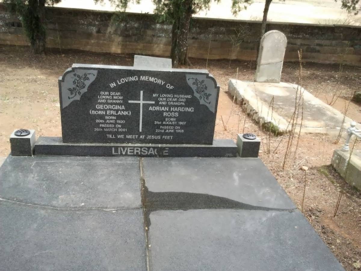 LIVERSAGE Adrian Harding Ross 1907-1998 & Georgina ERLANK 1920-2001