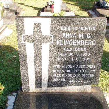 KLINGENBERG Anna M.G. nee BUHR 1930-1999
