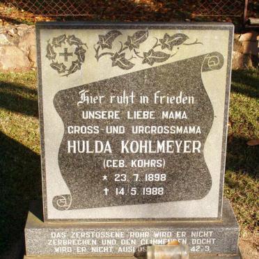 KOHLMEYER A.M.M. Hulda nee KOHRS 1898-1988