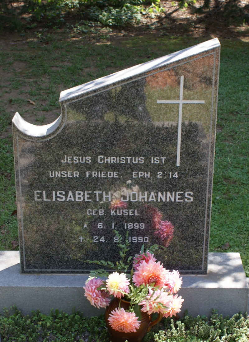 JOHANNES Elizabeth nee KUSEL 1899-1990