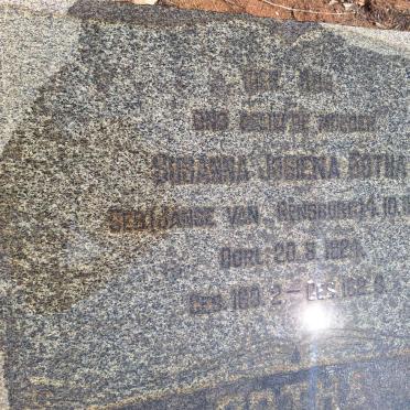 BOTHA Susanna Josiena nee JANSE VAN RENSBURG 1854-1926