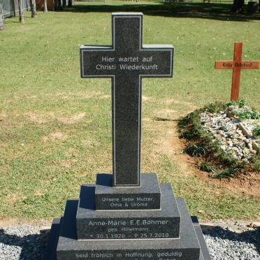 BÖHMER Anne-Marie E.E. nee HILLERMANN 1926-2010