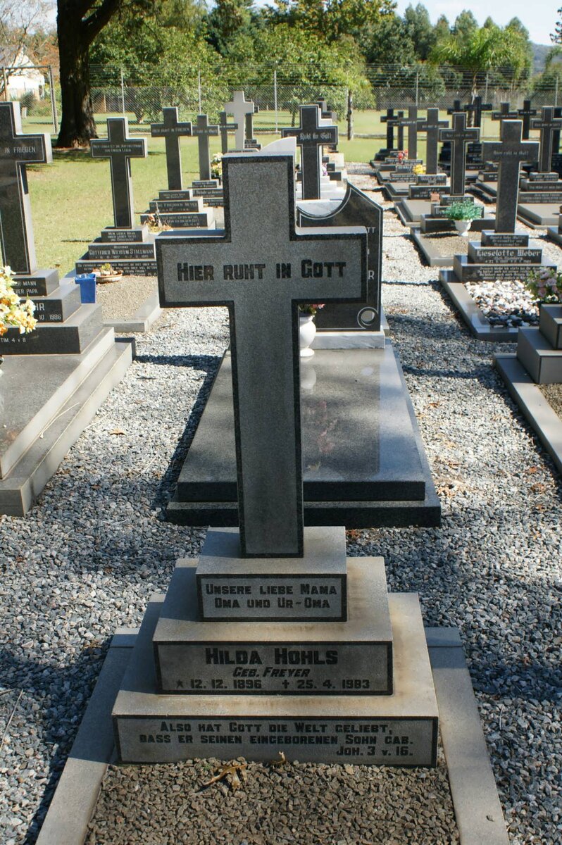 HOHLS Hilda nee FREYER 1896-1983