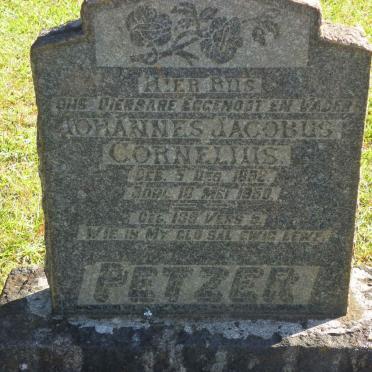 PETZER Johannes Jacobus Cornelius 1892-1950
