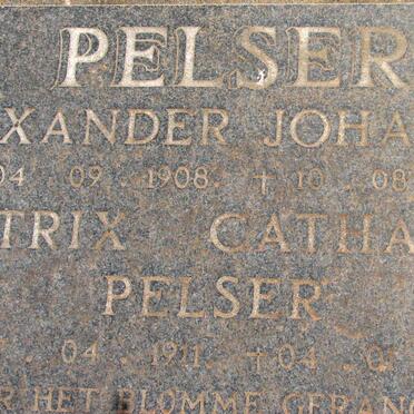 PELSER Alexander Johannes 1908-1968 &amp; Beatrix Catharine 1911-1996