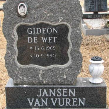 VUREN Gideon De Wet, Jansen van 1969-1990