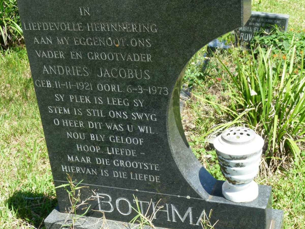 BOTHMA Andries Jacobus 1921-1973