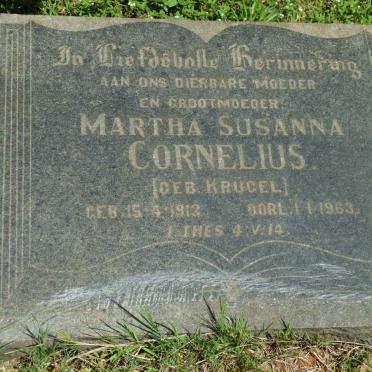 CORNELIUS Martha Susanna nee KRUGEL 1913-1963