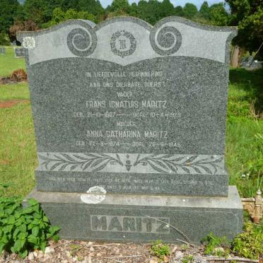 MARITZ Frans Ignatuis 1867-1929 &amp; Anna Catharina 1874-1945