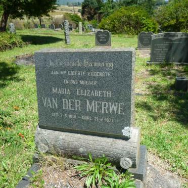 MERWE Maria Elizabeth, van der 1901-1971