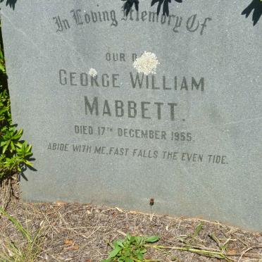 MABBETT George William -1955