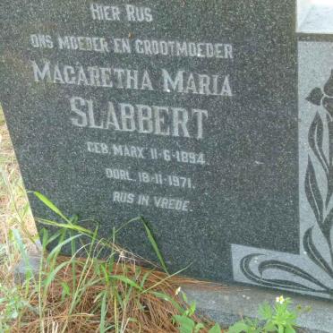 SLABBERT Magaretha Maria nee MARX 1894-1971
