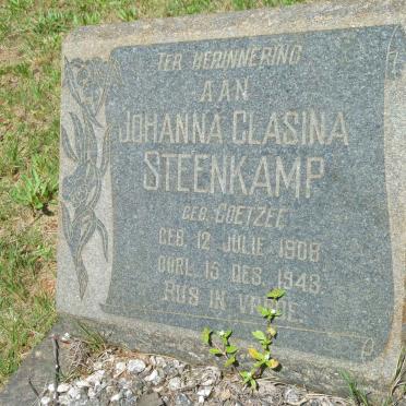 STEENKAMP Johanna Clasina nee COETZEE 1908-1943