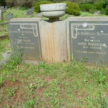 WEBER Frans Julius 1878-1944 &amp; Maria Magdalena FERREIRA