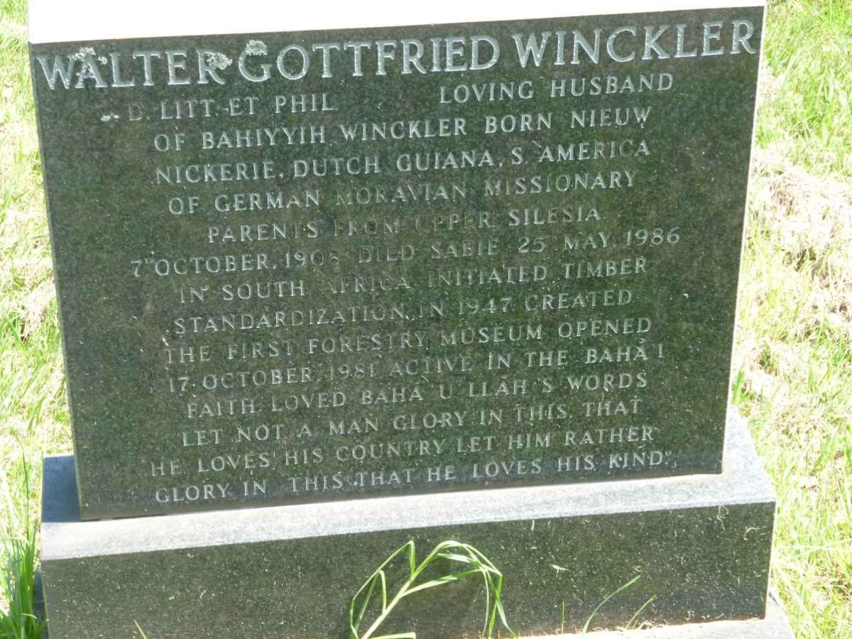 WINCKLER Walter Gottfried 1908-1986