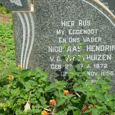 WESTHUIZEN Nicolaas Hendrik, v.d. 1872-1956