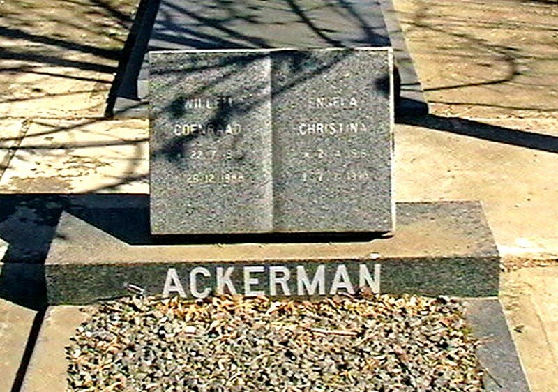 ACKERMAN Willem Coenraad 1918-1988 &amp; Engela Christina 1916-1990