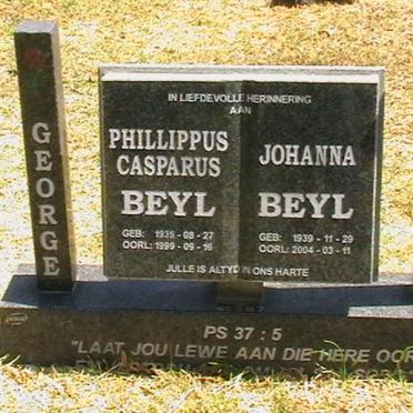 BEYL Phillippus Casparus 1935-1999 &amp; Johanna 1939-2004