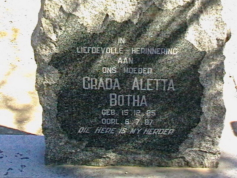 BOTHA Grada Aletta 1925-1987