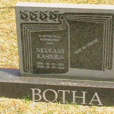 BOTHA Nicolaas Kasparus 1926-2002