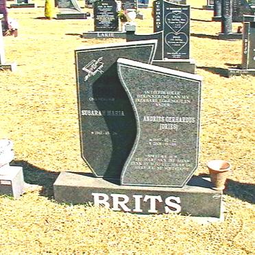 BRITS Andries Gerhardus 19??-2007 &amp; Susarah Maria 19??