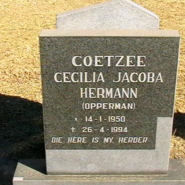 COETZEE Cecilea Jacoba Hermann nee OPPERMAN 1950-1994