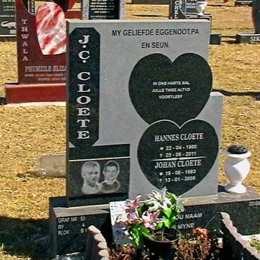 CLOETE J.C. 1953-2005 :: CLOETE Hannes 1960-2011