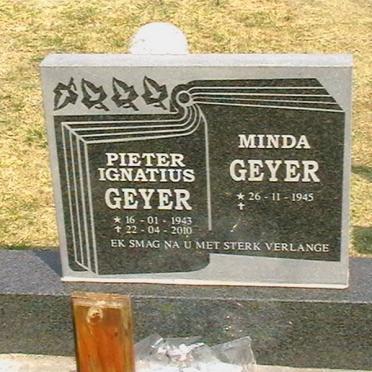 GEYER Pieter Ignatius 1943-2010 &amp; Minda 1945-