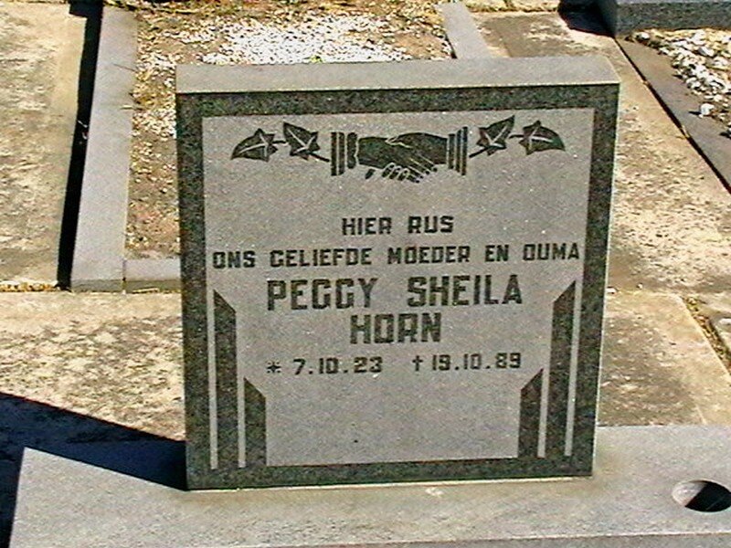 HORN Peggy Sheila 1923-1989