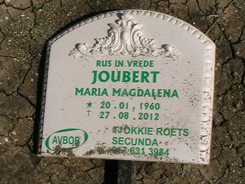 JOUBERT Maria Magdalena 1960-2012