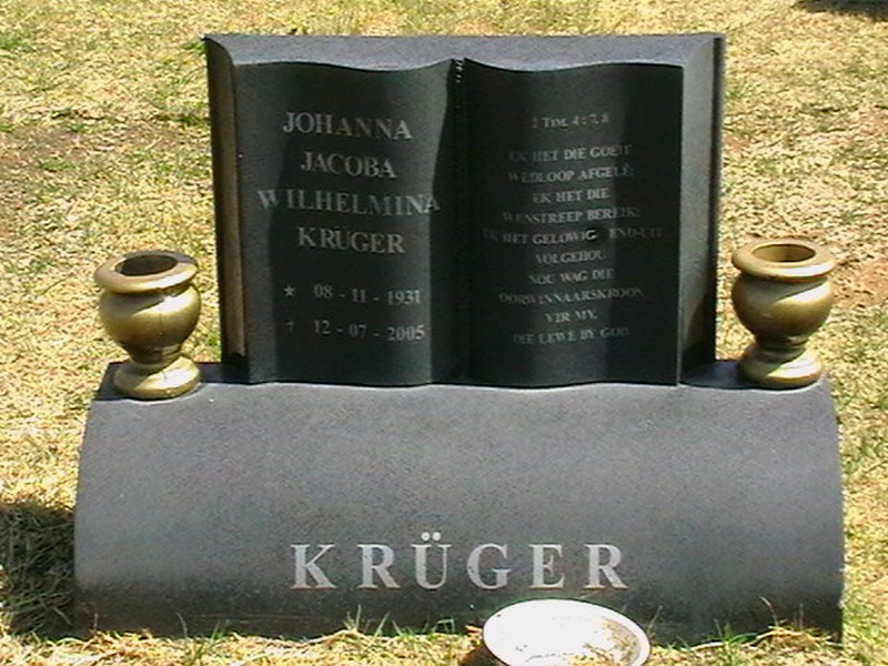 KRÜGER Johanna Jacoba Wilhelmina 1931-2005