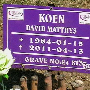 KOEN David Matthys 1984-2011