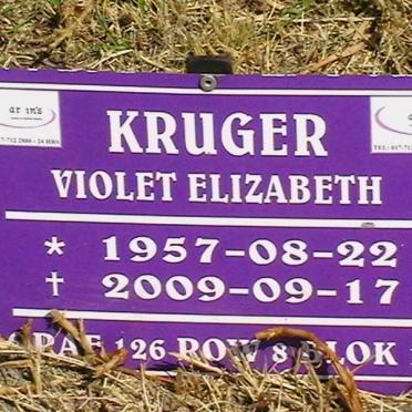 KRUGER Violet Elizabeth 1957-2009