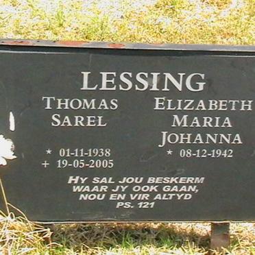 LESSING Thomas Sarel 1938-2005 &amp; Elizabeth Maria Johanna 1942-