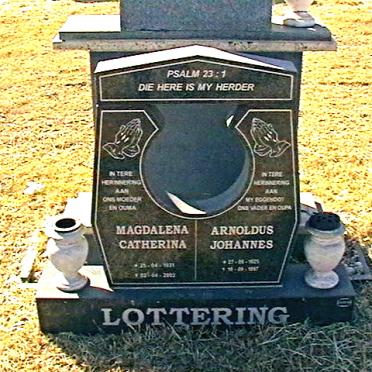 LOTTERING Arnoldus Johannes 1925-1997 &amp; Magdalena Catharina 1931-2002