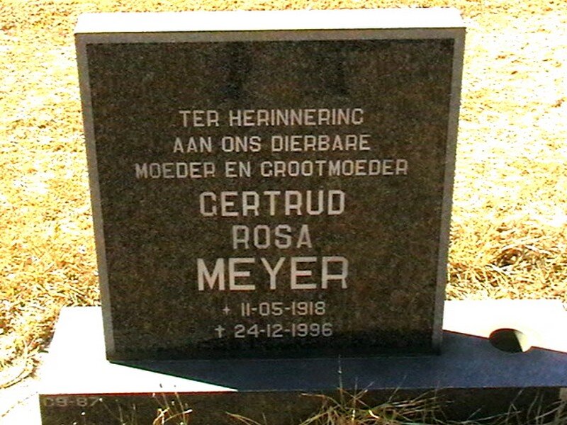 MEYER Gertrud Rosa 1918-1996