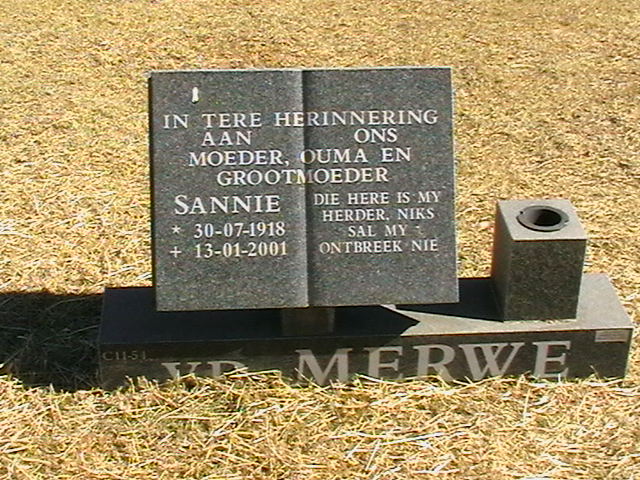 MERWE Santie, van der 1918-2001