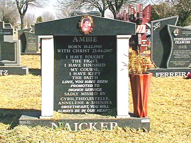 NAICKER Ambie 1949-2007