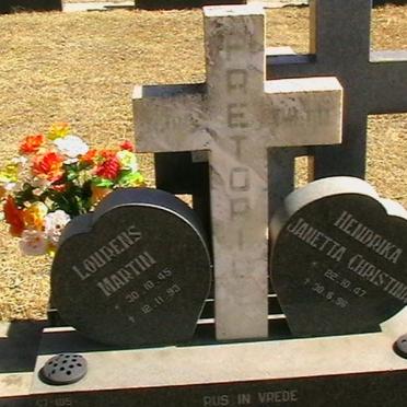 PRETORIUS Lourens Martin 1945-1993 &amp; Hendrika Janetta Christina 1947-1996