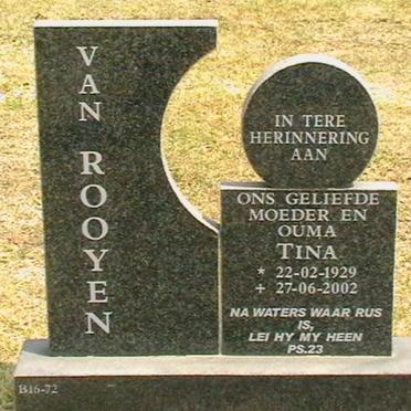 ROOYEN Tina, van 1929-2002
