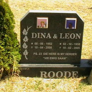 ROODE Leon 1958-2005 &amp; Dina 1952-2008