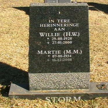 STORM H.W. 1928-2000 &amp; M.M. 1934-2008