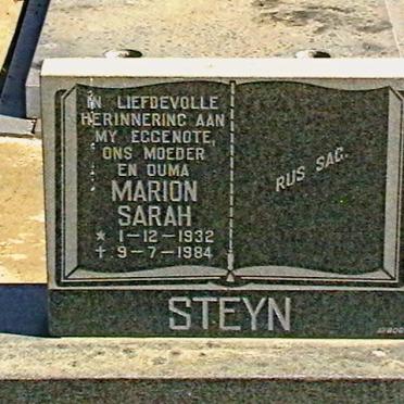 STEYN Marion Sarah 1932-1984