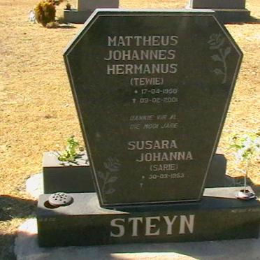 STEYN Mattheus Johannes Hermanus 1950-2001 &amp; Susara Johanna 1953-