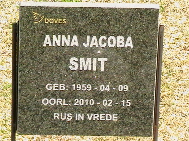 SMIT Anna Jacoba 1959-2010