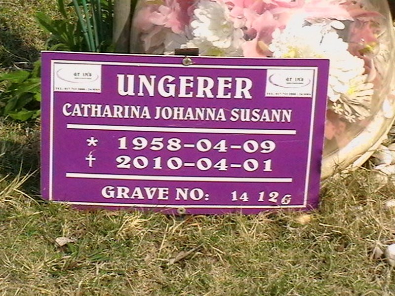 UNGERER Catharina Johanna Susann 1958-2010