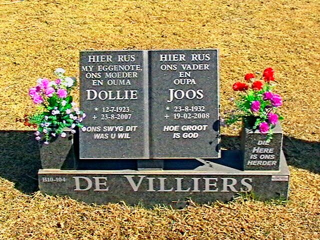 VILLIERS Joos, de 1932-2008 &amp; Dollie 1923-2007