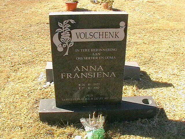 VOLSCHENK Anna Fransiena 1922-2002