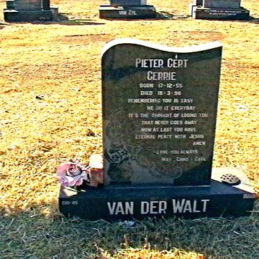 WALT Pieter Gert, van der 1955-1998
